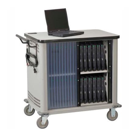 Datum Filing Systems Datum LapTop Storage and Charging Cart, 32-Device Capacity, Light Gray CSC-PC32UL-T47-LD92-60